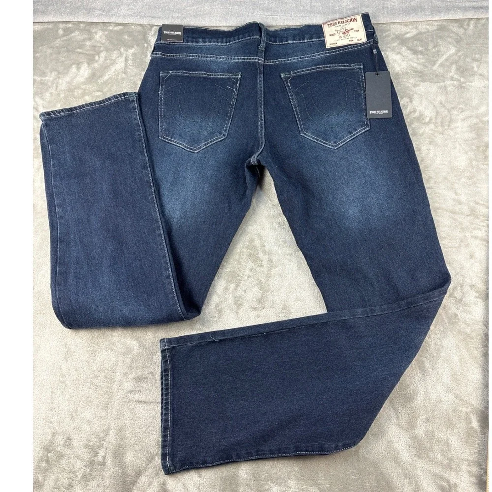 True Religion Jeans Mens 36 Ricky SN Straight Light Wintergreen Wash Denim NEW
